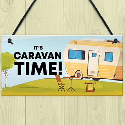 Red Ocean Caravan Sign Novelty Campervan Sign Caravan Lover Gift Birthday Retirement Gifts