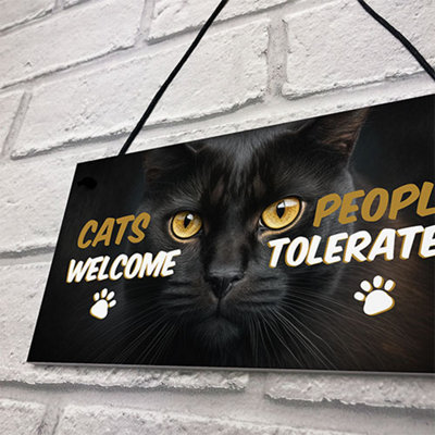 Red Ocean Cat Signs For Home Hanging Wall Door Plaque Funny Cat Sign For Home Funny Cat Sign Pet Gift Cat Gifts For Cat Lovers