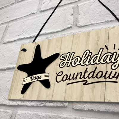 Red Ocean Chalkboard Holiday Countdown Hanging Sign Plaque Friendship ...