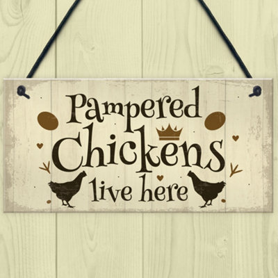 Red Ocean Chicken Coop Sign Outdoor Garden Plaque Hanging Door Wall ...