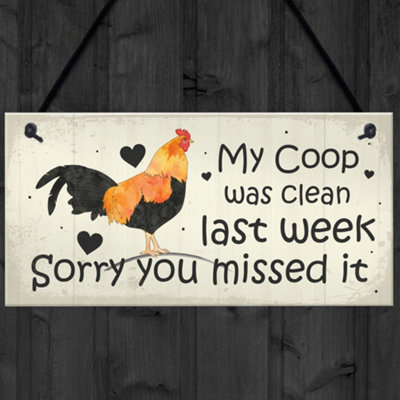 Red Ocean Chicken Sign Hanging Sign Pet Sign Chicken Coop Sign Chicken ...