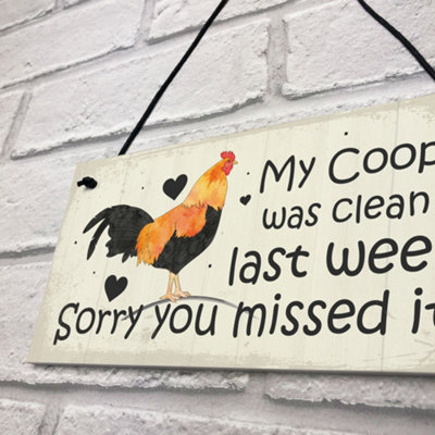Red Ocean Chicken Sign Hanging Sign Pet Sign Chicken Coop Sign Chicken ...