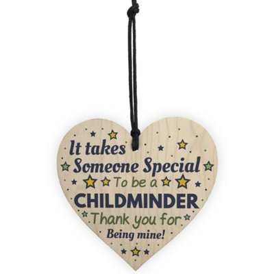 Red Ocean Childminder Gifts Thank You Wooden Heart Leaving School ...