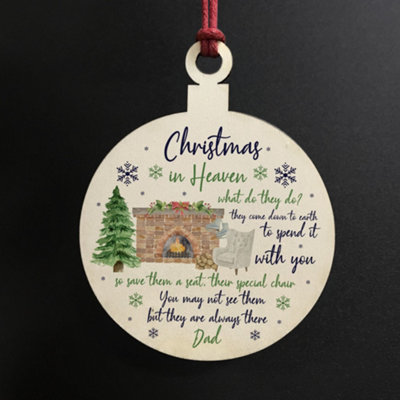 Dad in heaven deals christmas bauble