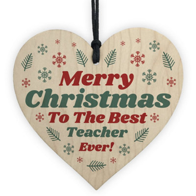 Red Ocean Christmas Gift For Your Teacher Handmade Hanging Wooden Heart ...