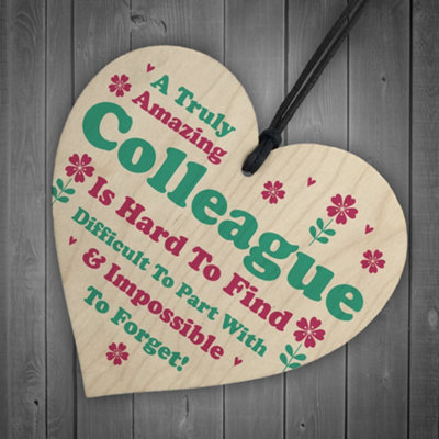 Red Ocean Colleague Leaving Job Gifts Co-Worker Novelty Wooden Heart ...