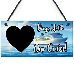 Red Ocean Cruise Countdown Holiday Plaque - Hanging Holiday Countdown Accessories Signs - Travel Essential Gifts For Women