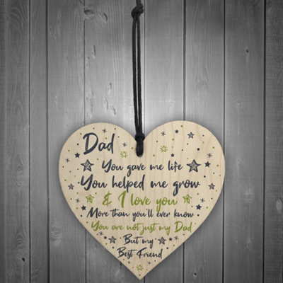 Holz-Herz Deko „A Daughter‘s First Love“ – 10x10 Cm, Geburtstagsgeschenk Für Papa
