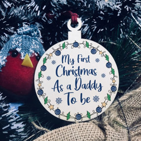 Red Ocean Daddy To Be Christmas Bauble Tree Decoration Gifts For Dad Newborn Baby Gifts