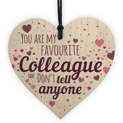 Red Ocean Favourite Colleague Leaving Gifts Wooden Heart Sign Thank You ...