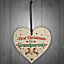 Red Ocean First 1st Christmas As Grandparents Tree Decoration Bauble Handmade Wooden Heart Gift For NAN Grandad Keepsake