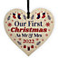 Red Ocean First Christmas Mr Mrs Bauble 2022 Wooden Heart Hanging Tree