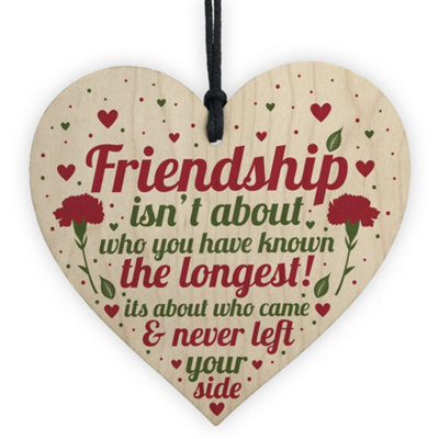 Red Ocean FRIENDSHIP Birthday Christmas Gift Wooden Heart Best Friend ...