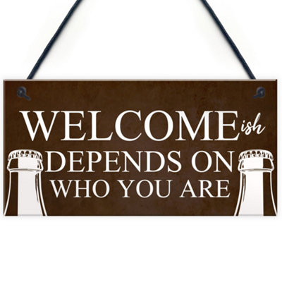 Red Ocean Funny Bar Welcome Sign Novelty Man Cave Gifts Home Bar Decor ...