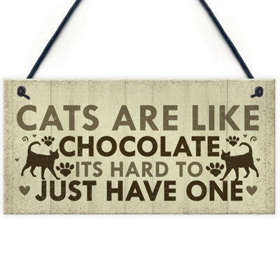 Red Ocean Funny CAT Sign For Home Shabby Chic Wall Door Funny Pet ...