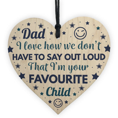 Red Ocean Funny Cheeky Fathers Day Gifts Novelty Wooden Heart Sign 