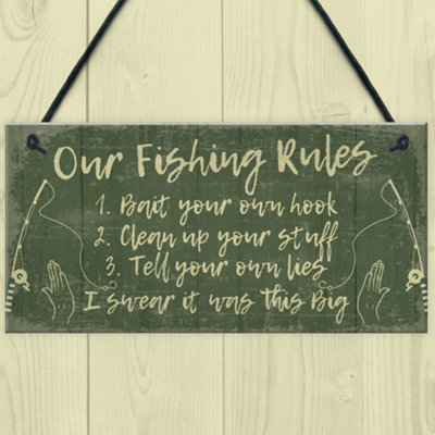 Red Ocean Beware Fishing Finatic Sign - Funny Fishing Sign Gifts For Men -  Novelty Fisherman Gifts For Dad Grandad Son Brother