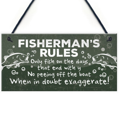 Red Ocean Funny Fishing Gifts For Men Hanging Plaque Fisherman