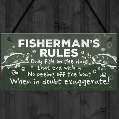 Red Ocean Funny Fishing Gifts For Men Hanging Plaque Fisherman Sign Gift  For Dad Grandad Son Brother