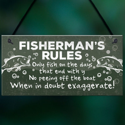 Red Ocean Funny Fishing Gifts For Men Hanging Plaque Fisherman