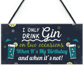 Red Ocean Funny Gin Sign Birthday Gift For Gin Lovers Hanging Gin Tonic