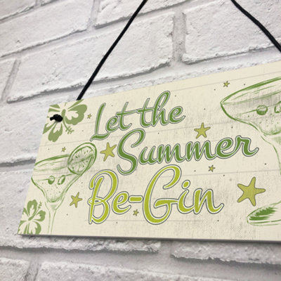 Red Ocean Funny Gin Tonic Sign Shabby Chic Home Bar Kitchen Hanging ...
