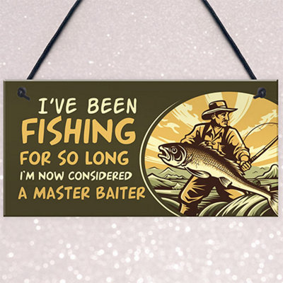 Red Ocean Funny Joke Fishing Sign Fishing Gift Fishing Accessories Shed  Sign Fathers Day Gift Birthday Gift For Dad Grandad