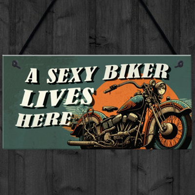 Red Ocean Funny Motorcycle Signs - Biker Gifts For Dad Grandad Brother ...