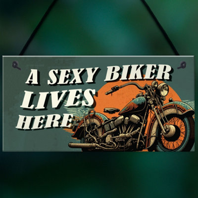 Red Ocean Funny Motorcycle Signs - Biker Gifts For Dad Grandad Brother ...