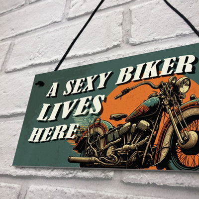 Red Ocean Funny Motorcycle Signs - Biker Gifts For Dad Grandad Brother ...