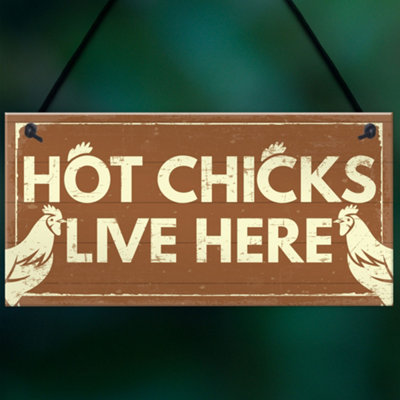 Red Ocean Funny Novelty CHICKEN Sign For Coop House Pet Bird Animal Hen ...