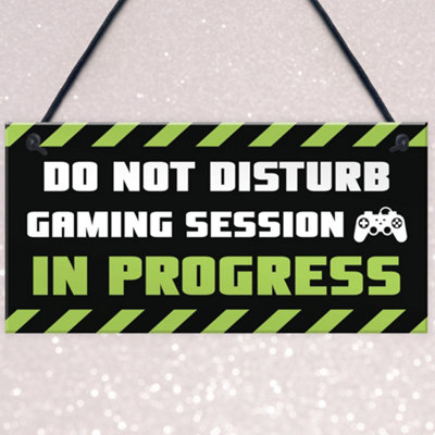 Red Ocean Gaming Room Sign Do Not Disturb Novelty Boys Bedroom Sign ...