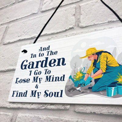 Targa In Metallo Vintage CCPARTON - Scritta 'Into The Garden I Go' - 20x30 Cm, In Alluminio Antiruggine, Per Amanti Del Giardinaggio