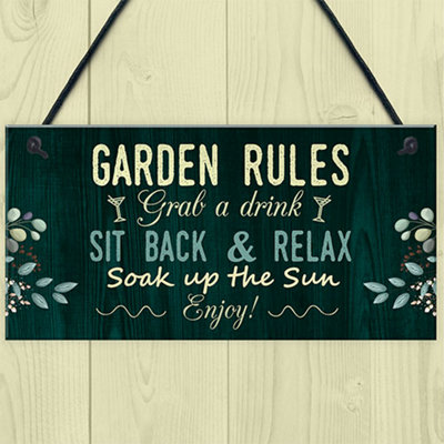 Red Ocean Garden Signs And Plaques Hanging Wall Door Sign Shabby ...