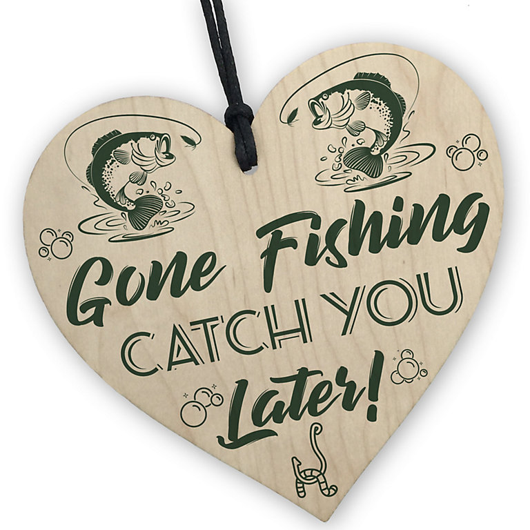 Red Ocean GONE FISHING Catch You Later Funny Fishing Sign