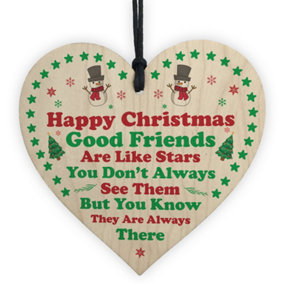Red Ocean Good Friends Friendship Gift Funny Christmas Gift For Friend Wood Heart Gifts For Women Her