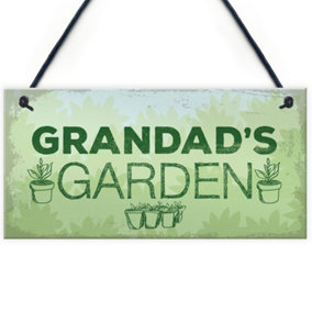 Red Ocean Grandads Garden Hanging Summer House Shed Sign Garden Plaque Birthday Gifts For Grandad