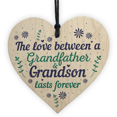 Red Ocean Grandfather Gift Ideas Wooden Heart Grandpa Grandad Birthday ...