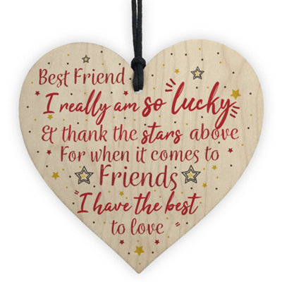 Red Ocean Handmade Best Friend Sign Friendship Plaque Wooden Hanging ...