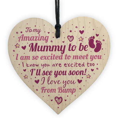 Red Ocean Handmade Mum Mummy To Be Gift Funny Novelty Wooden Hanging