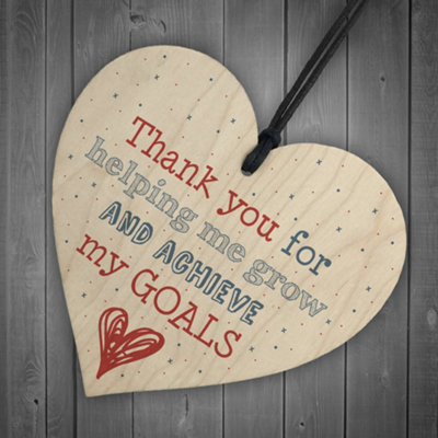 Red Ocean Handmade Wooden Hanging Heart Plaque Gift For Nursery Teacher ...