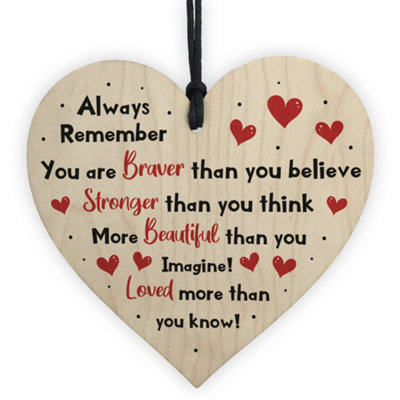 Red Ocean Handmade Wooden Hanging Heart Plaque Gift for Someone Special ...