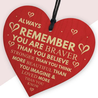 Red Ocean Handmade Wooden Heart Always Remember Loved More Than You ...
