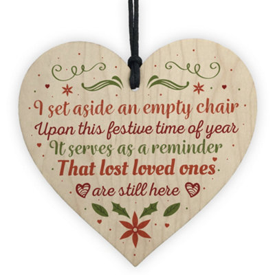 Red Ocean Handmade Wooden Heart Plaque Christmas Memorial Tree Bauble Gift For Mum Dad Friend Rememberance
