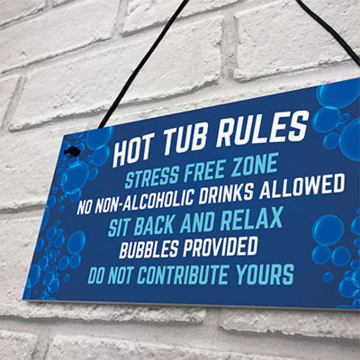 Plaque Humoristique Pour Jacuzzi Ou Jardin - Message Fun "After A Long Day..." (PVC, Livrée Prête à Accrocher) - 9