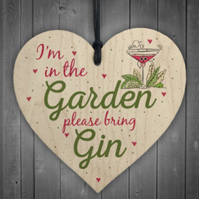 Red Ocean In The Garden Bring Gin Wall Garden Shed Plaque Decor Sign Funny Friendship Gift
