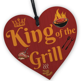 Red Ocean King Of The Grill Funny Garden BBQ Sign Gift For Men Birthday Christmas Gift Dad Grandad Uncle Gifts