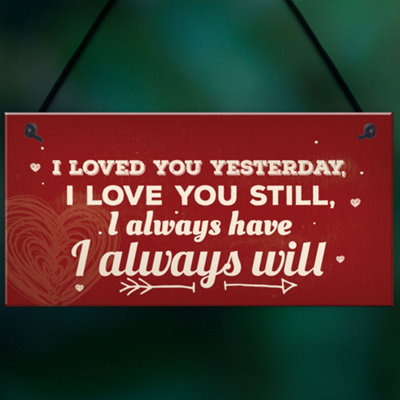 Red Ocean Love You Always Vintage Sign Valentines Anniversary Birthday ...