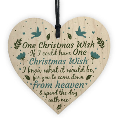 Heart Robin Christmas Bauble – Memorial Wooden Hanging Decoration For Mum, Dad, Nan | Handmade Heart Shape Ornament