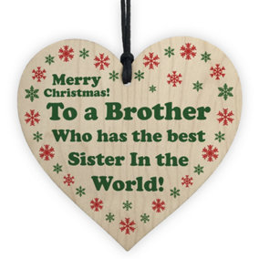 Red Ocean Merry Christmas Brother Novelty Gift From Sister Funny Tree Decor Gift For Him